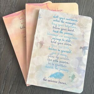 Set of 3 Journals - 1 Blue, 2 Peachy Pink, NWT 💗 Inspirational & Gift-able